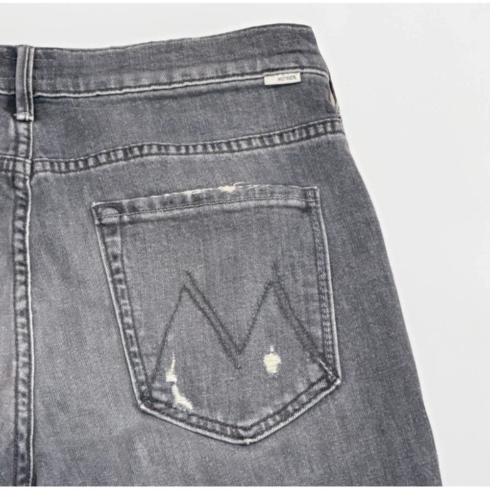 MOTHER The Insider Crop Step Fray Jeans Ace Of Spades Raw Hem Distressed Size 30
